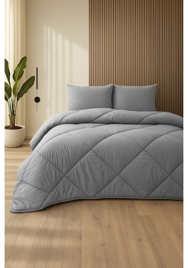 Formeya Antrasit Gri Soft Dört Mevsim Yorgan Tek Kişilik 155X215