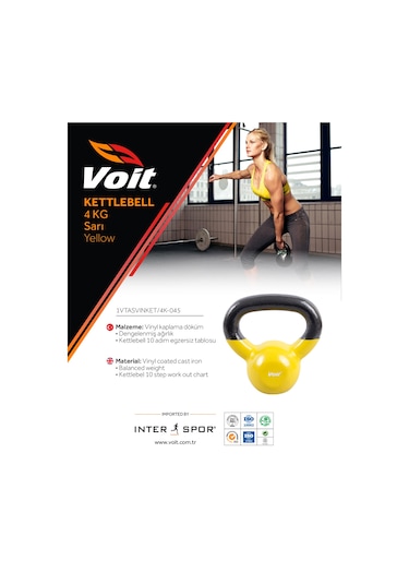 Voit Vinyl Kettlebell 4 KG  Sarı