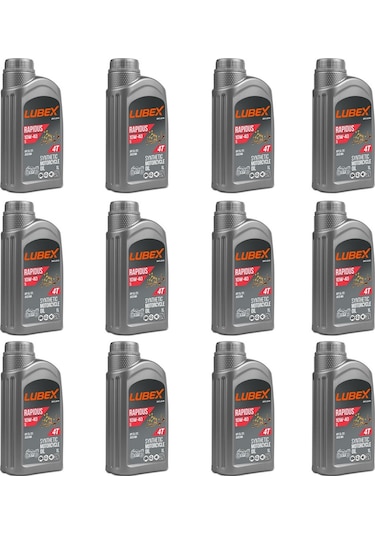 Lubex Rapidus S 10W-40 1 L 4 Zamanlı Motosiklet Yağı (12 Adet)