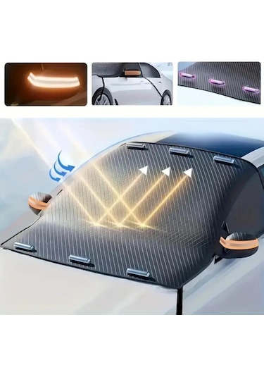 Coofbe Manyetik Oxford Kumaş Araç Ön Cam Koruyucu Branda Araç Ön Cam Güneşlik Araç Kar Don Brandası