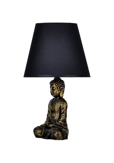 Qdec Modern Dizayn Buda Abajur Gold-Siyah Diğer