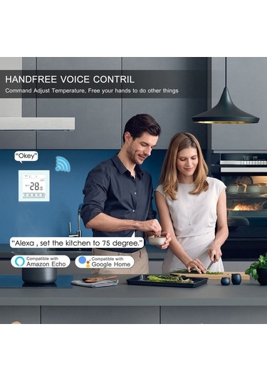 Flybuy Tuya Wifi Akıllı Termostat - Elektrikli Isıtma İçin Programlanabilir Sıcaklık Kontrol Ve Ses Kontrol