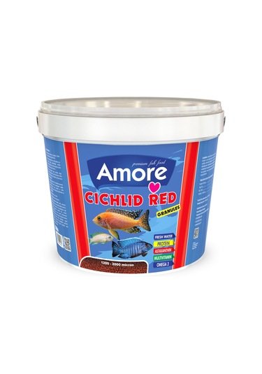 Amore Cichlid Red Granules Kova Akvaryum Balık Yemi 3 KG