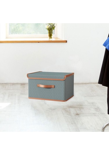 Suntek Yorgan Yastıklar İçin Kapaklı Depolama Kutusu Gri 44 x 30 x 29 CM