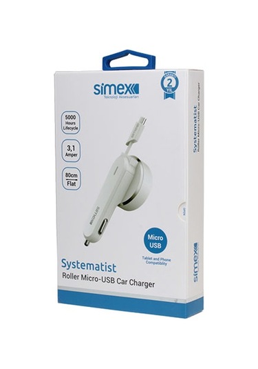 Simex Micro Usb Araç Şarj Aleti 3.1a Kırılmaz Garantili Kablo