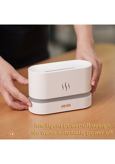 Neevoyu Beyaz Ev Ofis Kullanıma Uygun 180ml Hava Nemlendirici, Ateş Efekti Işıklı Kokulu Buhar Saatlik 15-20ml Atımlı 701 Model Aromaterapi Makinesi