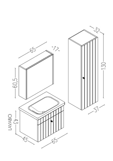 Alice 65 Cm Banyo Dolabı Bgn Aynalı Yeşil - Boy Dolap Dahil Yeşil