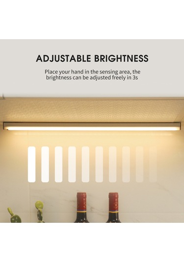 Symbee Usb Şarjlı, El Fırçası Kontrollü, Manyetik & Deliksiz Kurulum, Sürekli Parlaklık Ayarlamalı 10cm Beyaz Işık Led Uzun条状 Lambası Dolap, Mutfak Için Beyaz