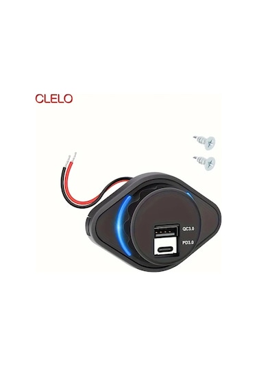 Honeybeeshop Clelo 12v Usb C Soket Çift Pd3.0 Qc3.0 24w 24v Araba Usb Portu Tip C 1 Takım