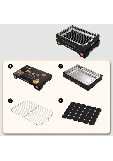 Dış Mekan Tek Kullanımlık Barbekü Sobası Kraft Kağıt + Paslanmaz Çelik Barbekü Izgara Yıkama Gerektirmeyen Bpa Içermez Fda Sertifikası Yok - Siyah Çok Renkli