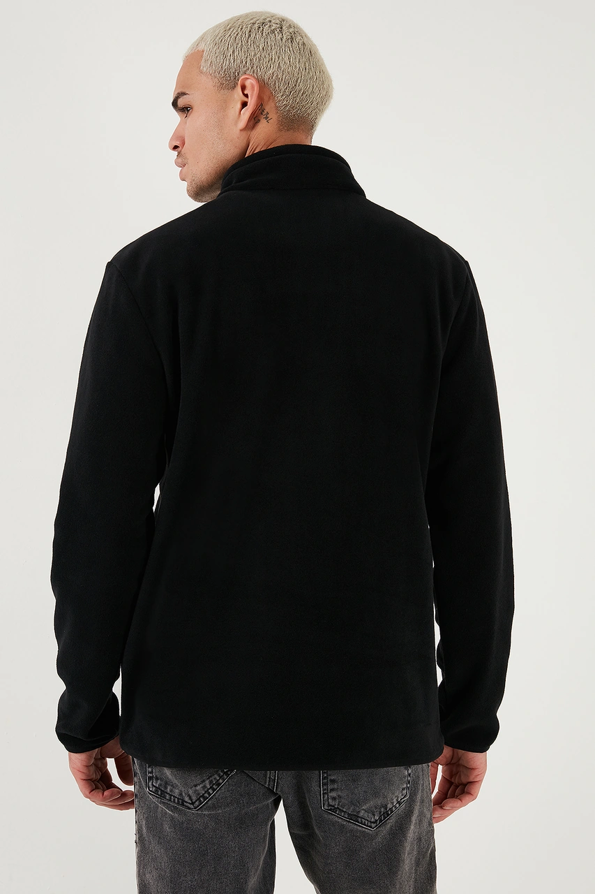 Buratti Regular Fit Anti-Pilling Tüylenme Yapmayan Dik Yaka Şardonlu 2'Li Paket Erkek Polar 5896700S2 Antrasit-Siyah