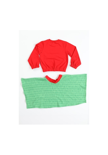 Snow Cute Kız Çocuk Etek + Sweatshirt Takım-kırmızı Kırmızı