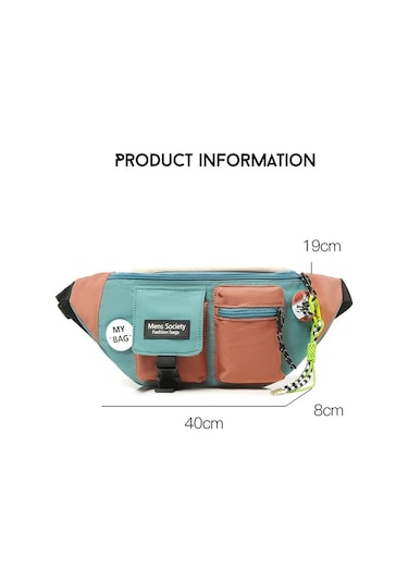 Sones Y9574 Kanvas Crossbody Tek Omuz Sırt Çantası Hafif Spor Göğüs Çantası Turuncu + Kordon Çok Renkli