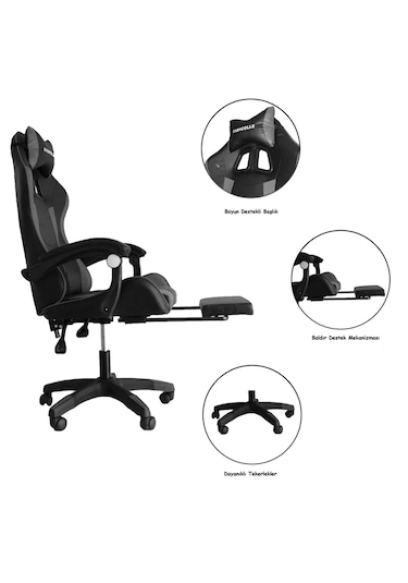 Fashcolle Pink Star Işıklı - Masaj Özellikli Oyuncu Koltuğu Pembe-beyaz