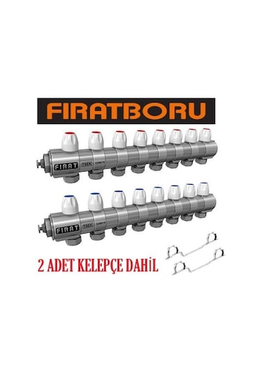 Fırat 1" Kollektör Kendinden Vanali 8 Lİ TAKIM MAVİ-KIRMIZI