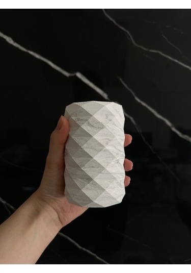 Dekoratif Beton Diş Fırçalık El Yapımı Banyo Aksesuarı Masaüstü Kalem Kutusu Beyaz