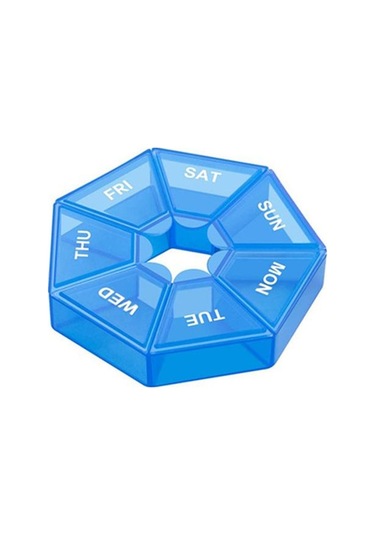 Mavi 1 Adet Hap Kutusu Plastik 7 Gün Tablet Şeker Kutusu Taşınabilir Depolama Tablet Tutucu Seyahat Organizatör Hap Dağıtıcı Konteyner