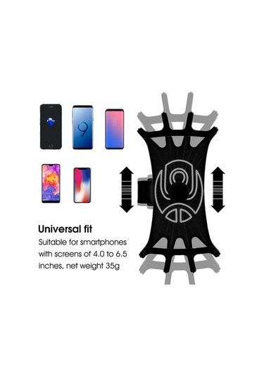 Ebitda Silikon Bisiklet Telefon Tutucu Standı - Siyah, Uzunluğu Ayarlanabilir, Bisiklet, Scooter İçin Altın