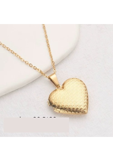 Desenli Gold Renk Kalp Gold Model Metal Kapağı Açılabilen Resim K Çok Renkli