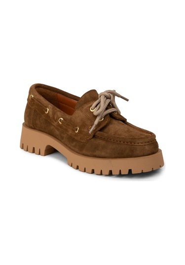 Deery Kadın Hakiki Süet Taba Renkli Marin Loafer - 02036ztbac01
