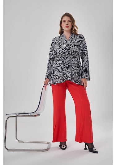Mizalle Zebra Desenli Tunik Çok Renkli
