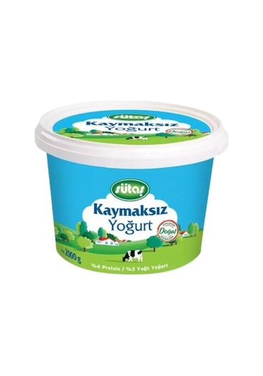 Sütaş Sütaş Kaymaksız Kova Yoğurt 2 Kg