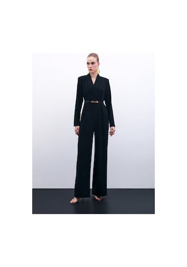 Sateen Kemerli Salaş Tulum - Siyah