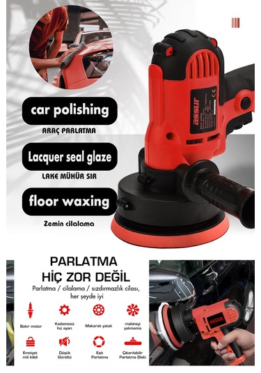 Assur ASR403 Elektrikli Dikey Polisaj Zımpara Makinesi Kırmızı
