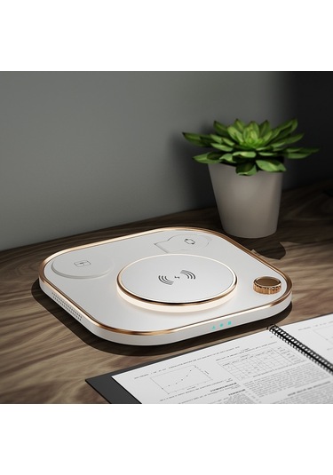 Butu X3 15w Cep Telefonları, Saatler Ve Kulaklıklar İçin Hızlı Şarjlı 3'ü 1 Arada Kablosuz Şarj Cihazı Beyaz