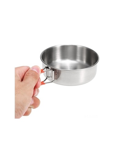 Bloomnest Açık Hava Kamp Mutfağı İçin 2 Adet Paslanmaz Çelik Kase Metalik, Küçük Boy Metalik