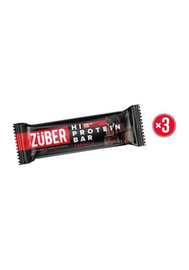 Züber Yüksek Protein Bar Kakaolu 45g X 3 Adet