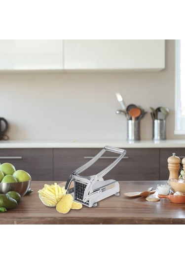 Pazly Patates Kızartması Kesici Paslanmaz Çelik Kaymaz Taban Mutfak Aleti Çok Renkli Çok Renkli