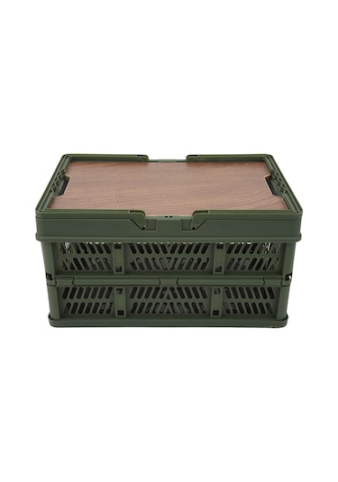 Fosenze Yeşil Küçük Çadır Sepeti - Taşınabilir Ahşap Kesme Tahtası, Katlanabilir, Su Geçirmez, Ev, Araba Bagajı Ve Piknik İçin Büyük Kapasiteli Organizasyon Kutusu Yeşil