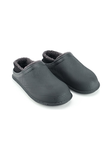 Gezer 15336 Eva İçi Peluşlu Sessiz Taban Erkek Kışlık Ev Terliği Gri