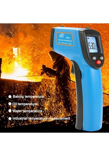 Benetech Gm531 El Tipi Termometre Pişirme Dijital Kızılötesi Termometre, Ölçüm Aralığı: -50 530 C