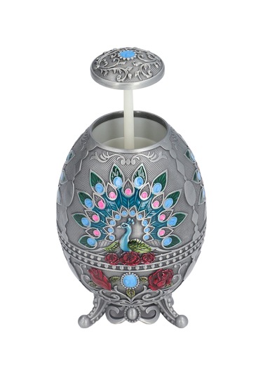 Moveevo Zinc Alloy Kuru Tahta Çıkartıcı Kutusu - Peacock Desenli, Şarj Açıcı Ve Mutfak Dekorasyonu - Gümüş Renk Diğer