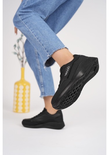 Muggo Happy Garantili Kadın Ortopedik Günlük Bağcıklı Şık Rahat Sneaker Spor Ayakkabı 001