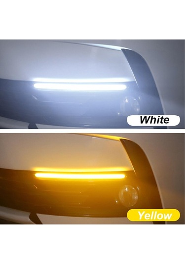 Evrensel 12 V Gündüz Sürüş Çalışan Işık Drl Araba Sis Lambası Esnek Şerit Işıklar Su Geçirmez Sıralı Akış Dönüm LED Far 54156671