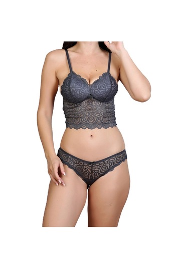 Nipora Kadın Dantelli Uzun Sütyen Takımı Bralet Takımı 80169