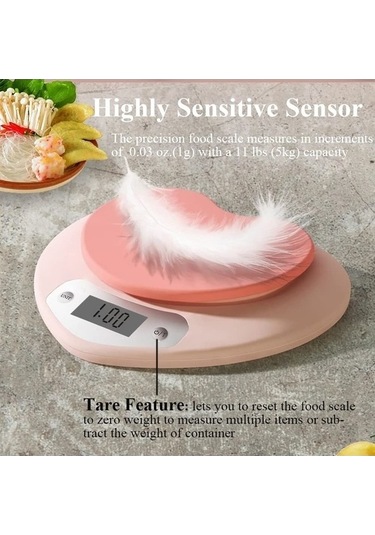 Ulzyvf Createtech Terazisi Tcherchi Tartısı, Pembe Mutfak Terazisi Kalpli Elektronik Akıllı Wp - Hassas Ölçüm İçin Mükemmel Seçim, Çok Renkli Çok Renkli