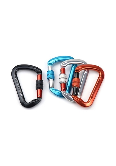 Besthome1 30kn Otomatik Kilitli D-shape Karabina, Dayanıklı Alüminyum Kamp, Tırmanış, Asılı Yataklar İçin