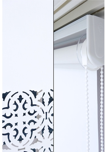 Lazer Stor Perde - Otantik Desen - Kalın Mat Model Beyaz