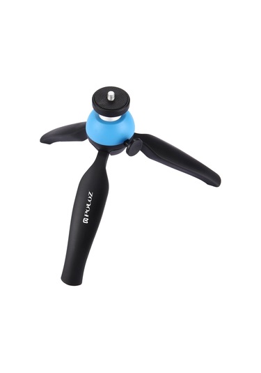 Akıllı Telefonlar İçin 360 Derece Top Kafa Ve Telefon Kelepçesi İle Puluz Cep Mini Tripod Dağı Mavi