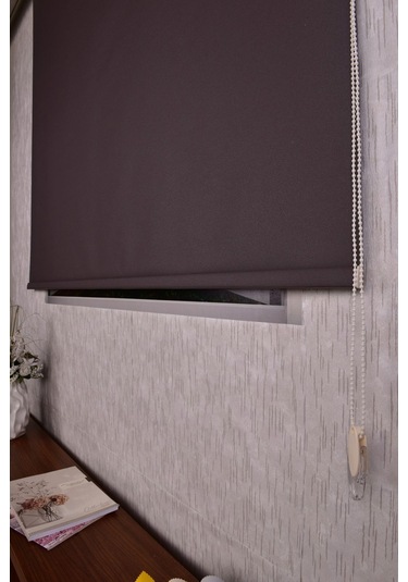 Kahve Düz Etek Dilimsiz Mat Sun P-1745 Zebra Stor Güneşlik Perde