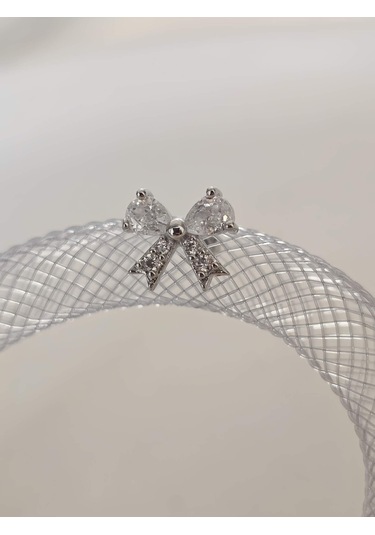 Fiyonk Kurdela Model Kıkırdak Piercing Tragus Helix Silver Gümüş Renk Küpe Silver