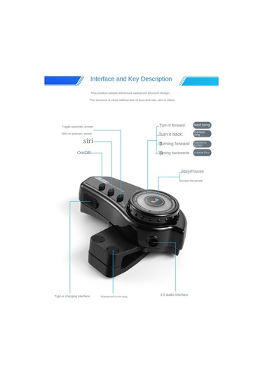 Işıklı 800ma Akülü Motosiklet Kulaklığı, Bluetooth 5.0 Çözümü