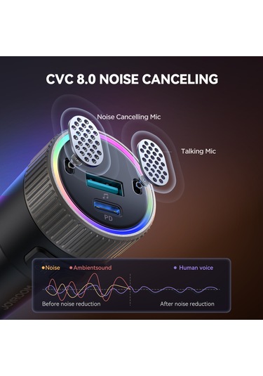 Joyroom Jr-ccb02 Araba Bluetooth 5.4 Kablosuz Verici Mp3 Çalar Siyah