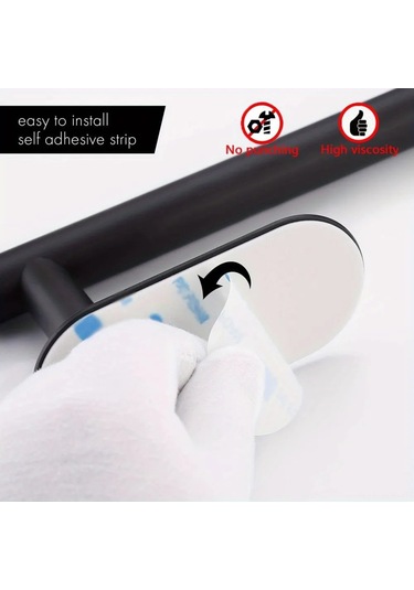 Geeroyoo 20 Cm Çelik Paslanmaz Banyo Havluluk, Otomatik Yapışkan Montaj, Delik Olmaksızın Evini Düzenle - Gümüş Gümüş