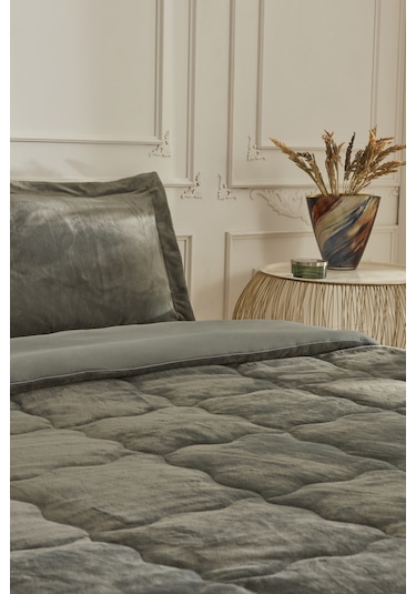 Karaca Home Flufy Çift Kişilik Soft Dream Comfort Set Haki Yeşil