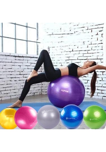 65 CM Pilates Topu Kalın Büyük Boy Pilates Topu Mor